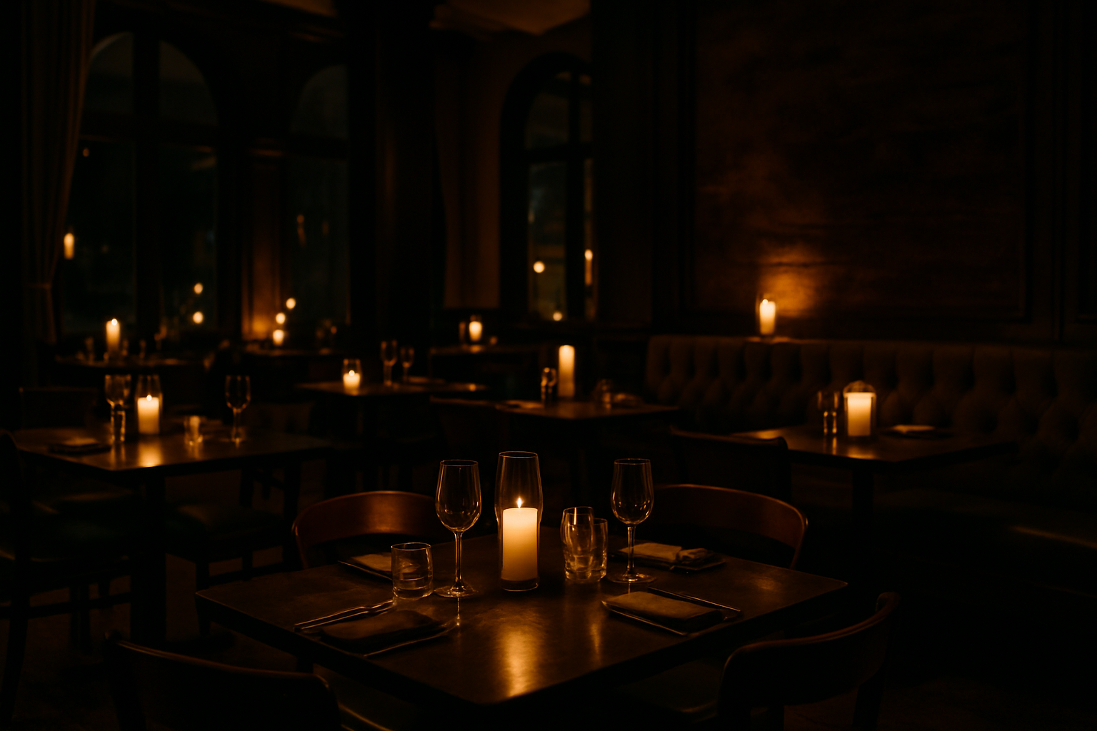 Candlelit dining room