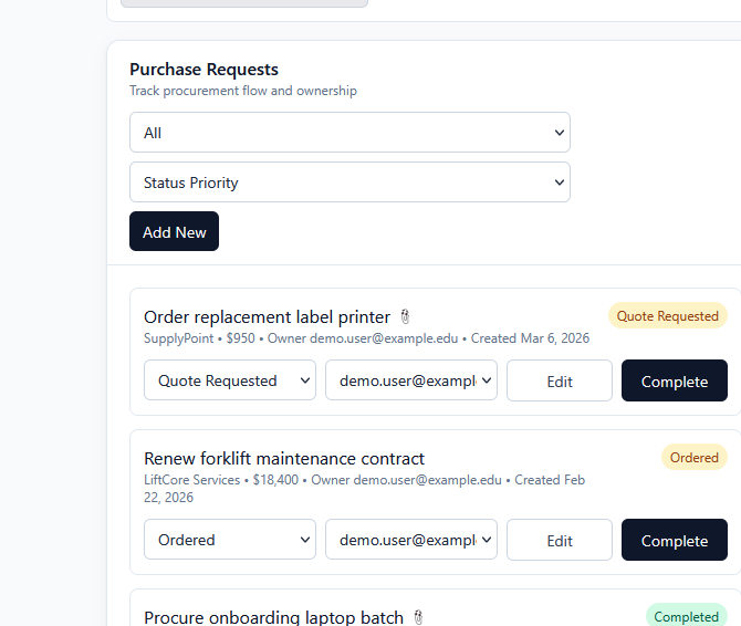 Thumbnail of Work Tracking Platform live demo